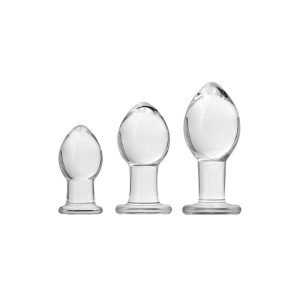 Crystal glazen anaalplug set - Desireshop.nl